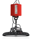 100W Corvus II Series - Motion Sensor LED UFO High Bay Light | 277-480VAC, 40W Battery Backup, 14,500 Lumen, 3.3ft cord, Color Selectable 30K/40K/50K