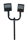 Sport Court Light Package | 15 Foot Pole with Bullhorn + 2 of the 150 Watt Sports Light, Bronze