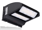 80W Rotate IV Series - LED Wall Pack | With Photocell, 11,400 Lumen, Color Selectable 30K/40K/50K, Black Housing