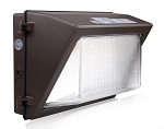 120W Durado IV Series - LED Wall Pack | With Photocell, 17,400 Lumens, Color Selectable 30K/40K/50K, Semi Cut Off, DLC Premium 5.1, Brown