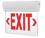LED Emergency Exit Sign - Red - 4 Watts - Battery Backup Included - Fire Resistant - Clear - 5000K 