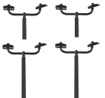 Tennis Court Light Package | 4 x 20 Foot Pole with Bullhorn + 8 of the 500W Sports Light, Black
