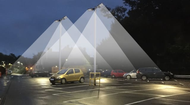 What is the Coverage Area of a Parking Lot Light?