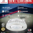 100W Radium II Series - LED Canopy Light | 15,300 Lumens, Color Selectable 30K/40K/50K, Round Design, DLC Premium 5.1, White