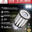 120W Aries III Series - LED Corn Bulb | E39, 16,400 Lumens, 3000K, Built-in 6KV Surge, Dimmable