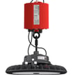 277-480VAC - 150W Corvus II Series with Motion Sensor + 40W Battery Backup - LED High Bay UFO Light - Color Selectable 30K/40K/50K