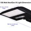 High Voltage 277-480V - 150 Watt LED NextGen III Parking Lot Lights - 21,000 Lumen - 5000K - Slip Fit Mount - Brown - No Photocell