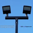 Dual Bullhorn Mount | Low Profile Dual Tenon Adapter, 2 Light Pole Adapter for Slip Fit, Goes Over Tenon 2 3/8 inch, Bronze