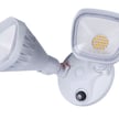 20 Watt - Turin II Series LED Security Wall Light - Adjustable LED Flood Light - White - 1,750 Lumen - Dusk to Dawn (photocell sensor) - 3K/4K/5K - Square Heads 