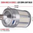 200W Aries IV Series - LED Corn Bulb | 277-480V, E39, Wattage Selectable, 29,000 Lumens, 5000K