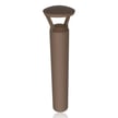24W - LED Bollard Light | Circular Post Top Style with 33 Inch Pole, 3,360 Lumens, Color Selectable 30K/40K/50K, Clear Lens, Bronze