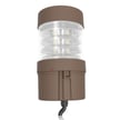24W - LED Bollard Light | Circular Flat Style with 33 Inch Pole, 3,360 Lumens, Color Selectable 30K/40K/50K, Clear Lens, Bronze