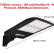 300W NextGen III Series - LED Parking Lot Light | High Voltage 277-480V, 42,000 Lumen, Shoebox, Dimmable, No Photocell, Arm Mount, Brown Housing