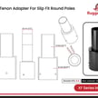 XF Series - Tenon Adapter | 3 inch Round Pole, For Round Pole, Light Pole Adapter for Slip Fit, Black