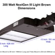 300W NextGen III Series - LED Parking Lot Light | 42,000 Lumens, Shoebox, Dimmable, NO Photocell, Bronze, Slip Fit Mount, 10KV Surge