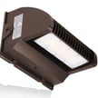 40W Rotate IV Series - LED Wall Pack | 5,800 Lumen, Color Selectable 30K/40K/50K, Rotating Panels, DLC Premium 5.1, Brown