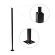 30 Foot Light Pole- 5 inch Square Tube light Pole - Black - Premium Surface Mount Light Poles