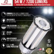 54 Watt LED Corn Bulb -Aries III Series - 7,200 Lumens -4000K - E26 Standard Base- Built-in 4KV Surge-Dimmable