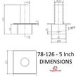 Tenon Adapter | For 5 inch Square Pole, Light Pole Adapter for Slip Fit Mount, Black