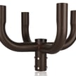 Quad Bullhorn Mount | Quad Tenon Adapter, 4 Light Pole Adapter for Slip Fit Mount, Goes Over Tenon 2 3/8 inch, Bronze/Brown