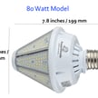 80W Oberon II Series - LED Post Top/High Bay Bulb |  Interchangeable E39/E26 Base, Reversible, 9,800 Lumens, 3000K, DLC Premium 5.1