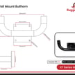Dual Bullhorn Mount | Wall Mount, Dual Tenon Adapter, 2 Light Pole Adapter for Slip Fit, Black