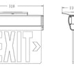 LED Emergency Exit Sign - Red - 3 Watts - Battery Backup Included - Fire Resistant - Clear - 5000K 