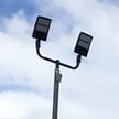 Tennis Court Light Package | 4 x 20 Foot Pole with Bullhorn + 8 of the 500W Sports Light, Black