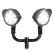 StadiumPro V Series - Light Pole Package | 2 x 500 Watt Sports Light 40° Lens + Double Tenon Adapter, Black Bullhorn