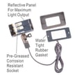 6 Pack-4W Orison Series - LED Landscape Flood Light | Solid Brass, 2700K, Wall Wash Bulb, 12v AC/DC Low Voltage Lights