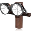 StadiumPro V Series - Light Pole Package | 2 x 500W Sports Light + Wood Pole Bracket for 2 Lights, Black