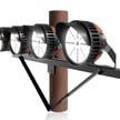 StadiumPro V Series - Light Pole Package | 4 x 500W Sports Light + Wood Pole Bracket for 4 Lights, Black