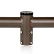 Dual Bullhorn Mount | Double Tenon Adapter for 2 3/8 inch Round Pole, Single Tenon to Double, 180 Degree Spoke, Light Pole Adapter for Slip Fit Mount, Bronze/Brown