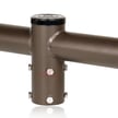Dual Bullhorn Mount | Double Tenon Adapter for 2 3/8 inch Round Pole, Single Tenon to Double, 180 Degree Spoke, Light Pole Adapter for Slip Fit Mount, Bronze/Brown