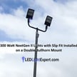 15 Foot Light Pole- 4 inch Square Tube light Pole - White Housing - Premium Surface Mount Light Poles 