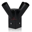 Quad Compact Bullhorn Mount | Quad Tenon Adapter for 4 inch Square Pole, 4 Bullhorn Light Pole Adapter for Slip Fit Mount, Black