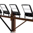 NextGen IV Series - Light Pole Package | 4 x 300W Parking Lot Light + Wood Pole Bracket for 4 Lights, Black