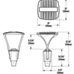 150W Mirada Series - LED Post Top Light | TAA & BAA, Area Light with Photocell, 20,000 Lumens, 5000K, Slip Fit Mount, Black