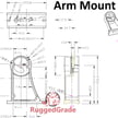 Arm Mount Bracket / Direct Mount for NextGen II, III and XT Series - Brown Color