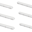 Color Selectable 3000K/4000K/5000K - 4 Foot LED Vapor Tight Light - Waterproof IP65 Light - 40W/50W/60W watts - 7800 Lumens (Pack of 6)