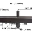 Triple Bullhorn Mount | Low Profile Triple Tenon Adapter, 3 Light Pole Adapter for Slip Fit, Goes Over Tenon 2 3/8 inch, Bronze
