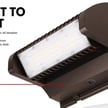 40W Rotate IV Series - LED Wall Pack |With Photocell, 5,700 Lumen, Color Selectable 3000K/4000K/5000K, Rotating Panels, DLC Premium 5.1, Brown