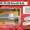 25 Pack-36W 8 Foot T8 Bulbs - LED Retrofit Tube | 3,600 Lumens, 5000K, T8 T12 Replacement, Type B (Ballast Bypass) 96