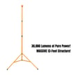 250W Torino Series - LED Temporary Work Light | Portable Tripod Work Lighting, 30,000 Lumens, 5000K, Extendable to 12.4' High, Construction Lights