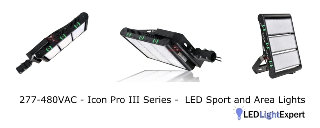 Icon PRO III square LED stadium lights for focused asymmetric illumination