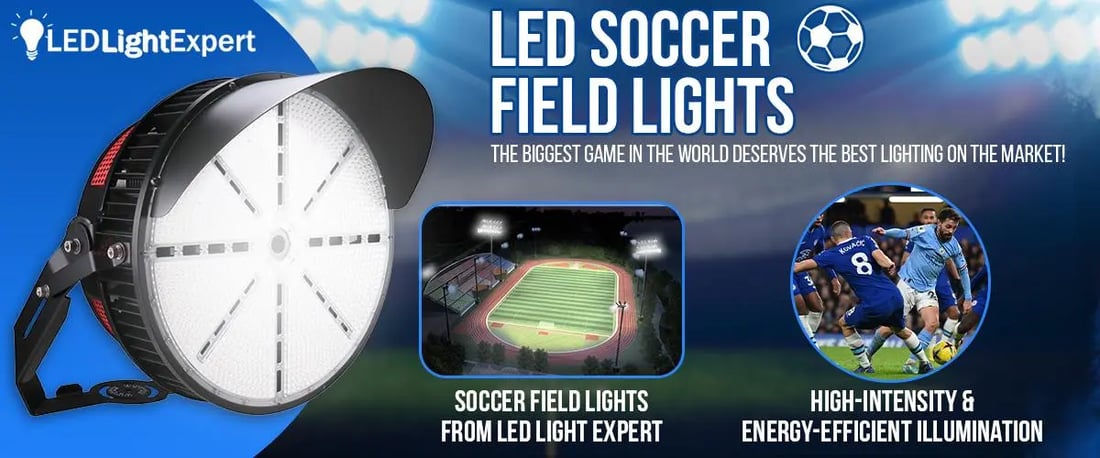 LED soccer field lights banner with field lighting