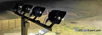 500 watt LED stadium light installed closeup