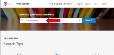 UL Product iQ file number search results page for E489165