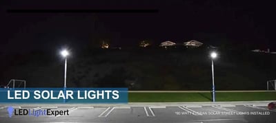 LED solar lights installed outdoors
