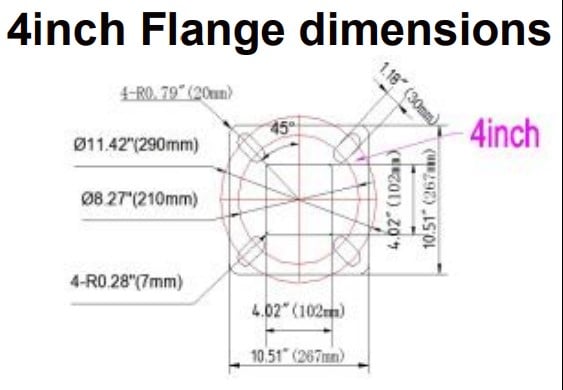 4 inch light pole flange dimension diagram